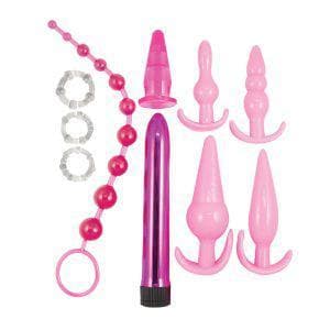 Pink Elite Collection Vibrating Anal Play 10 Pc Kit - Romantic Blessings