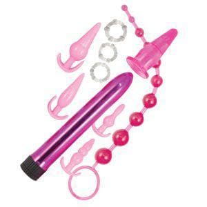 Pink Elite Collection Vibrating Anal Play 10 Pc Kit - Romantic Blessings