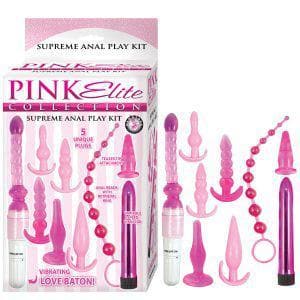 Pink Elite Collection Vibrating Supreme Anal Play Kit - Romantic Blessings