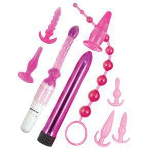 Pink Elite Collection Vibrating Supreme Anal Play Kit - Romantic Blessings