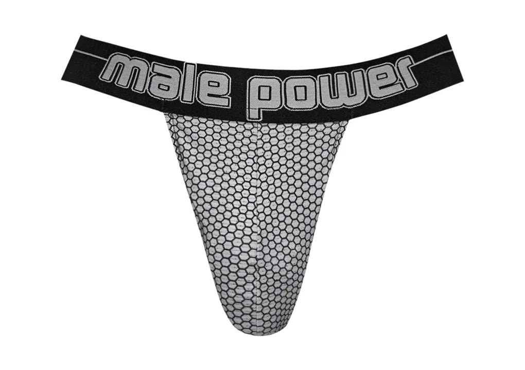 Male Power Sexagon Strappy Ring Jock Gray
