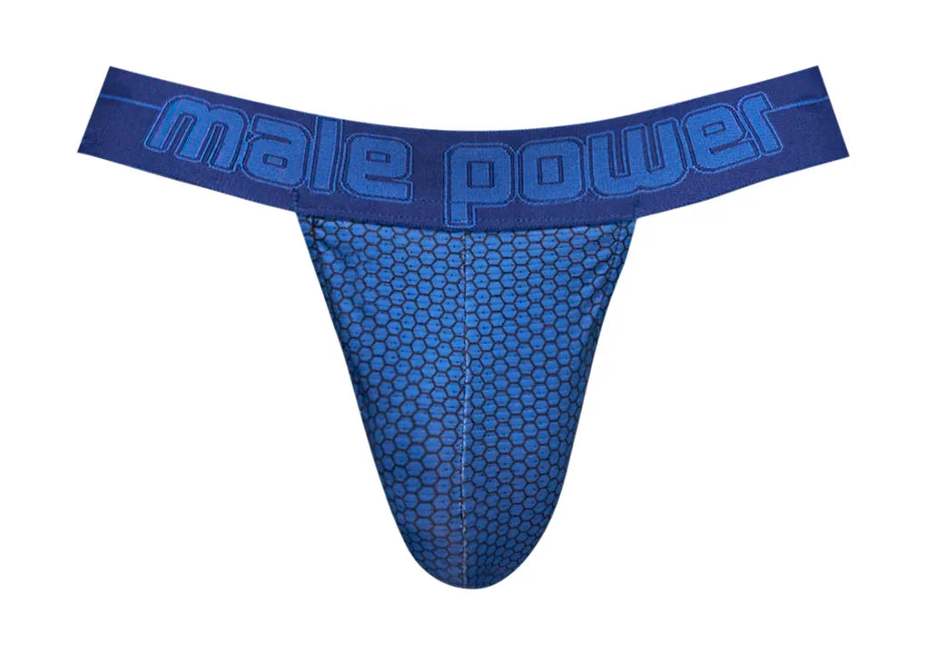 Male Power Sexagon Strappy Ring Jock Royal Blue
