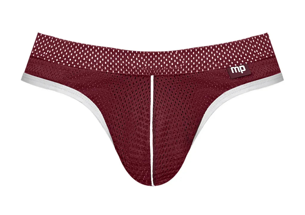Male Power Sport Mesh Sport Jock Burgundy