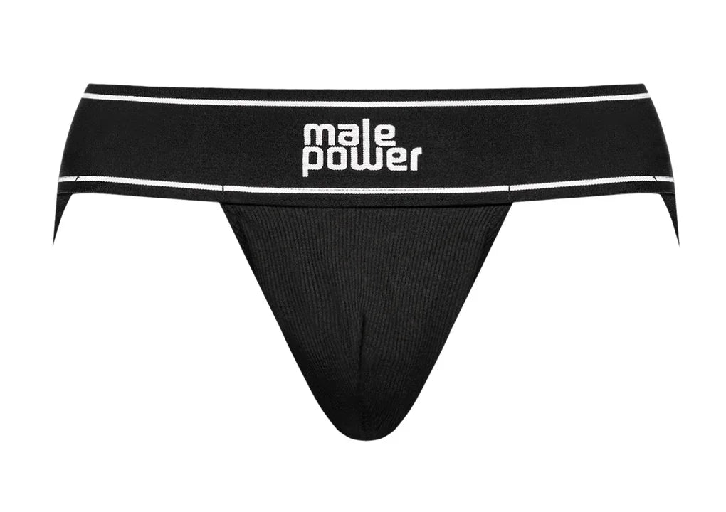 Male Power Modal Rib Jock Black