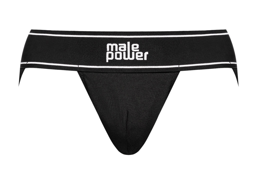 Male Power Modal Rib Jock Black