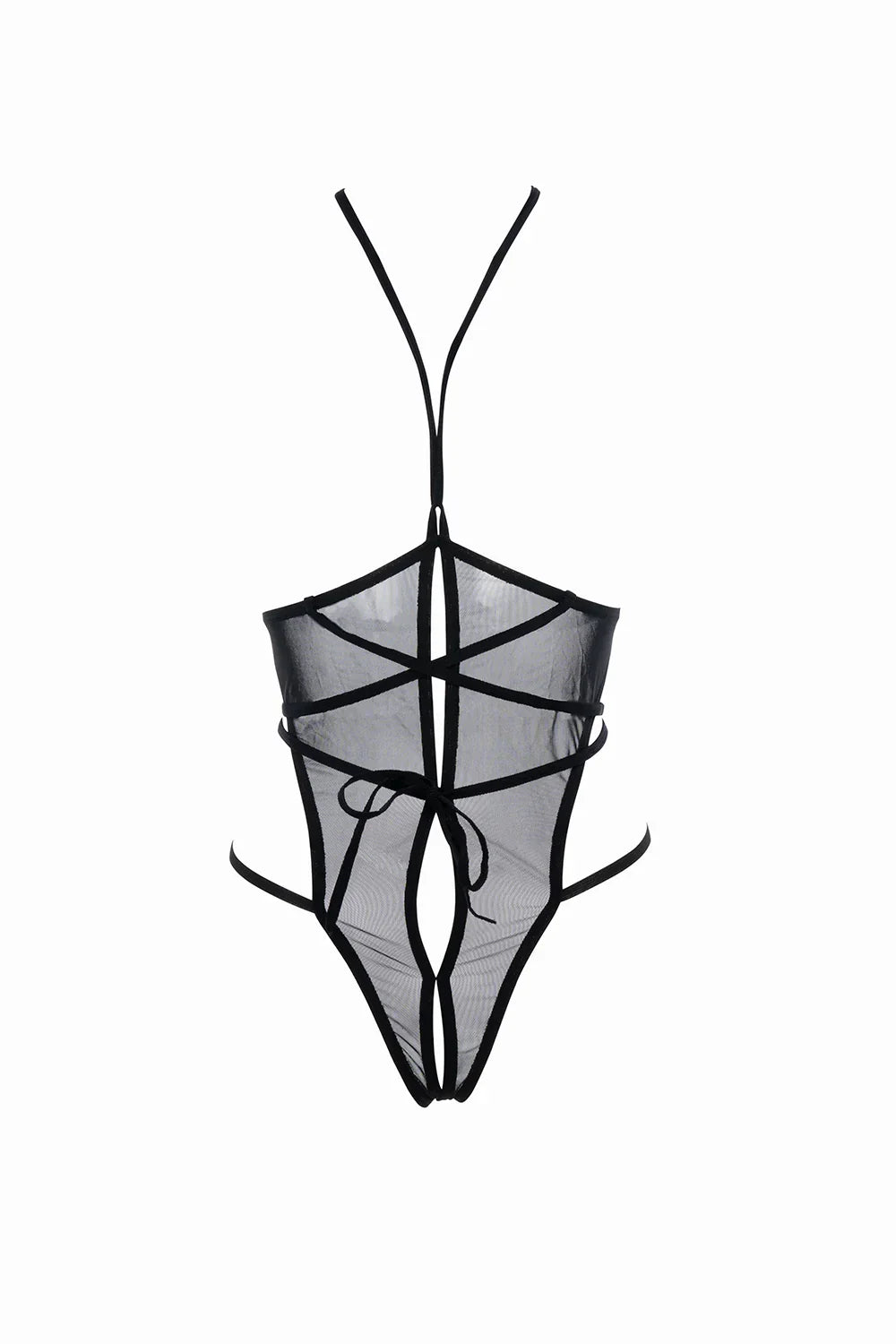 Allure Nicola Mesh Open Cup Mesh Teddy Black