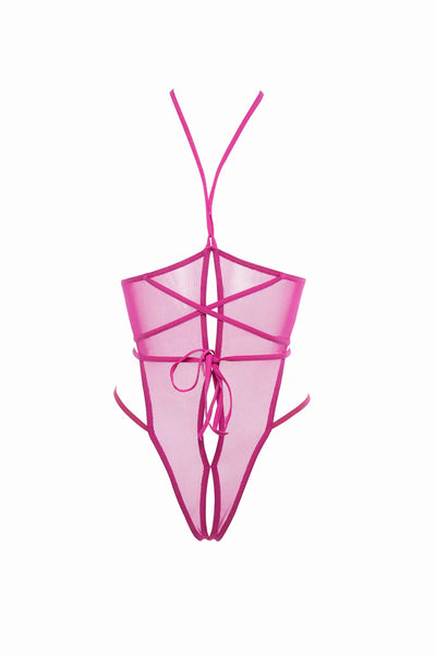 Allure Nicola Mesh Open Cup Mesh Teddy Pink