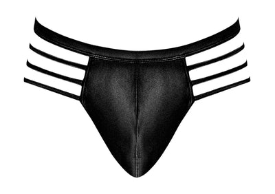 Male Power Cage Matte Cage Thong Black