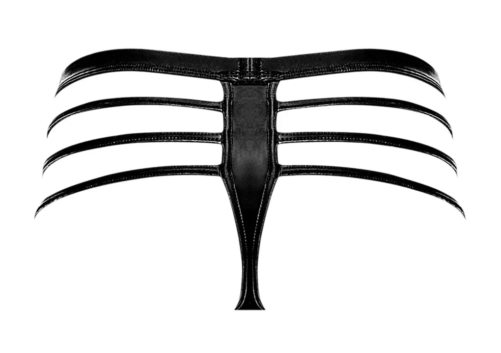 Male Power Cage Matte Cage Thong Black