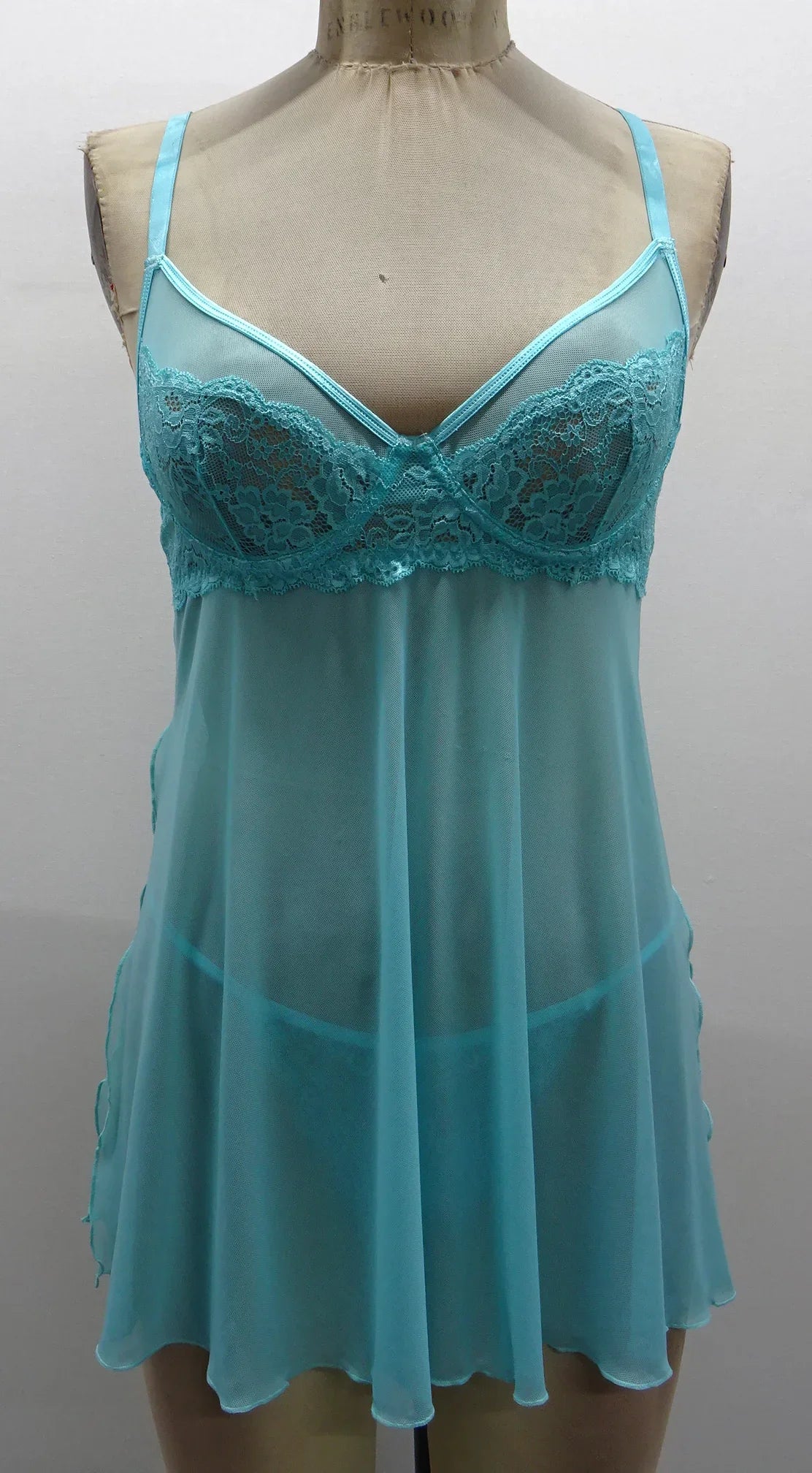 Escante Malibu Underwire Cup Babydoll with Matching G-String Blue