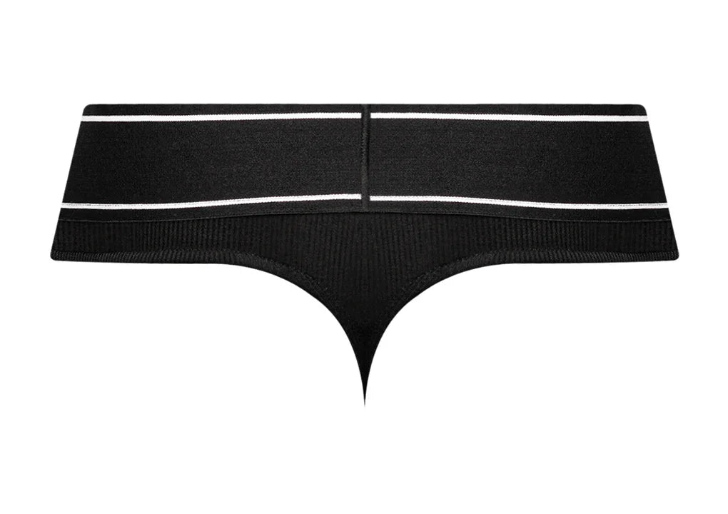 Male Power Modal Rib Bong Thong Black