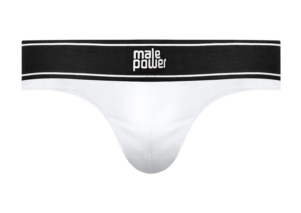 Male Power Modal Rib Bong Thong White