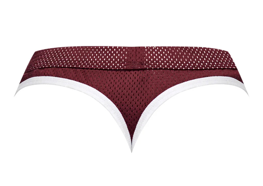 Male Power Sport Mesh Sport Thong Burgundy