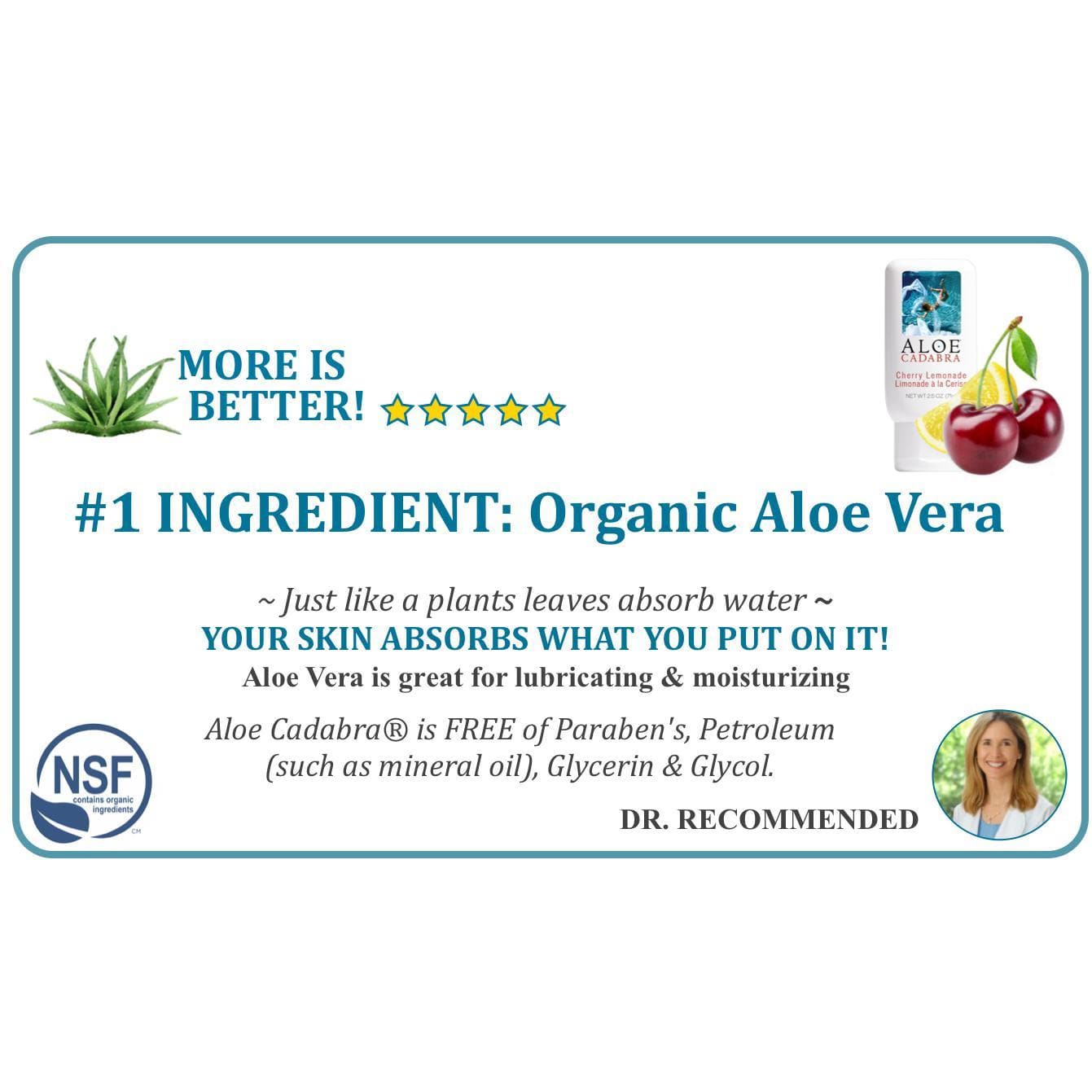Aloe Cadabra Organic 2-in-1 Personal Lubricant & Vaginal Moisturizer Cherry Lemonade 2.5 oz - Romantic Blessings