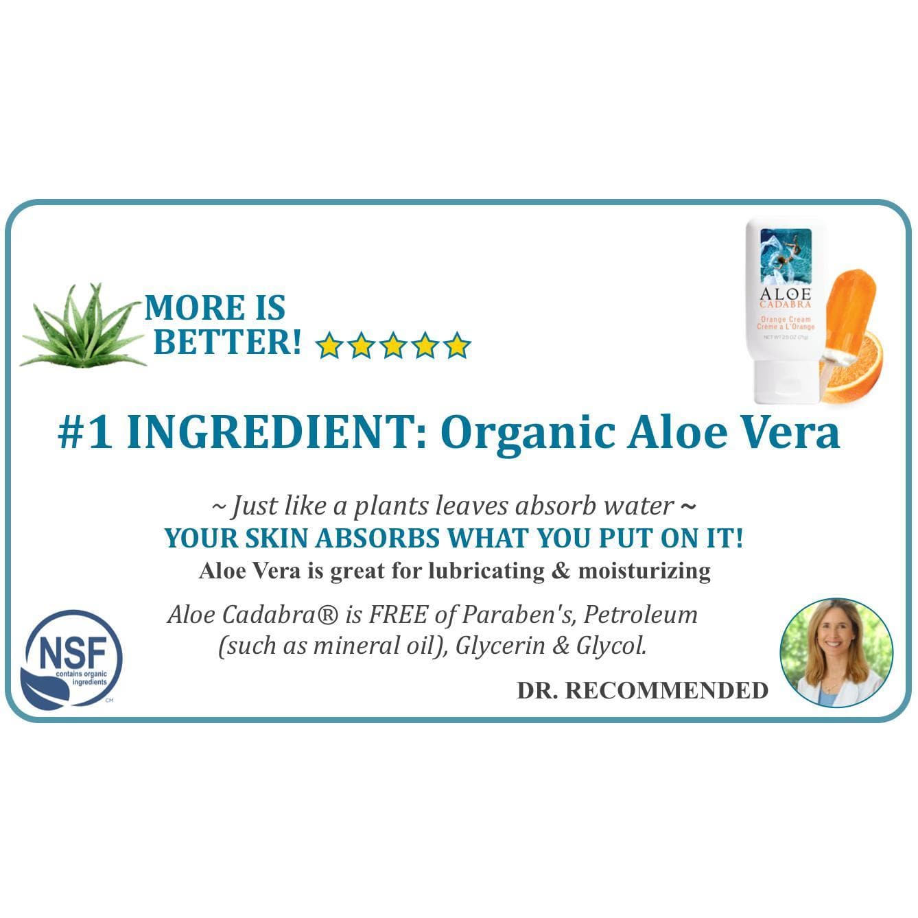 Aloe Cadabra Organic 2-in-1 Personal Lubricant & Vaginal Moisturizer Orange Cream 2.5 oz - Romantic Blessings