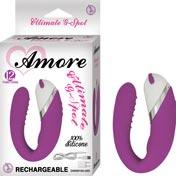 Amore Ultimate G Spot Silicone USB Rechargeable 12 Function Vibrator Purple