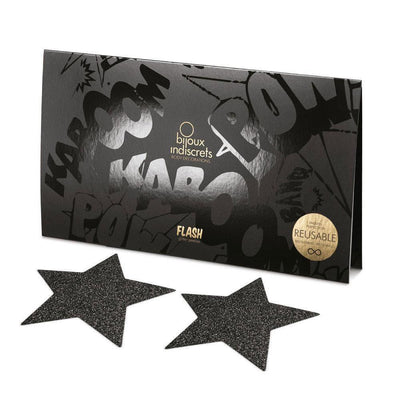 Bijoux Indiscrets Flash Pastie - Star Black - Romantic Blessings