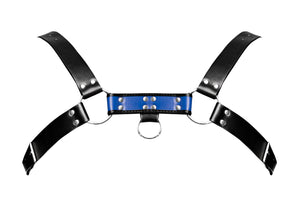 Male Power Leather Aries Black/Blue One Size