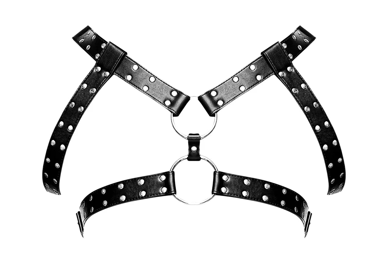 Male Power Leather Gemini Body Harness Black One Size