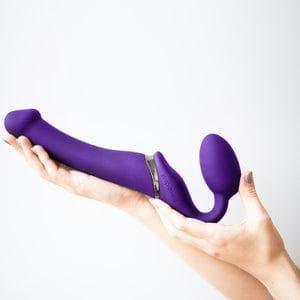 Strap-On-Me Remote Control Vibrating Bendable Strap-On Medium - Romantic Blessings