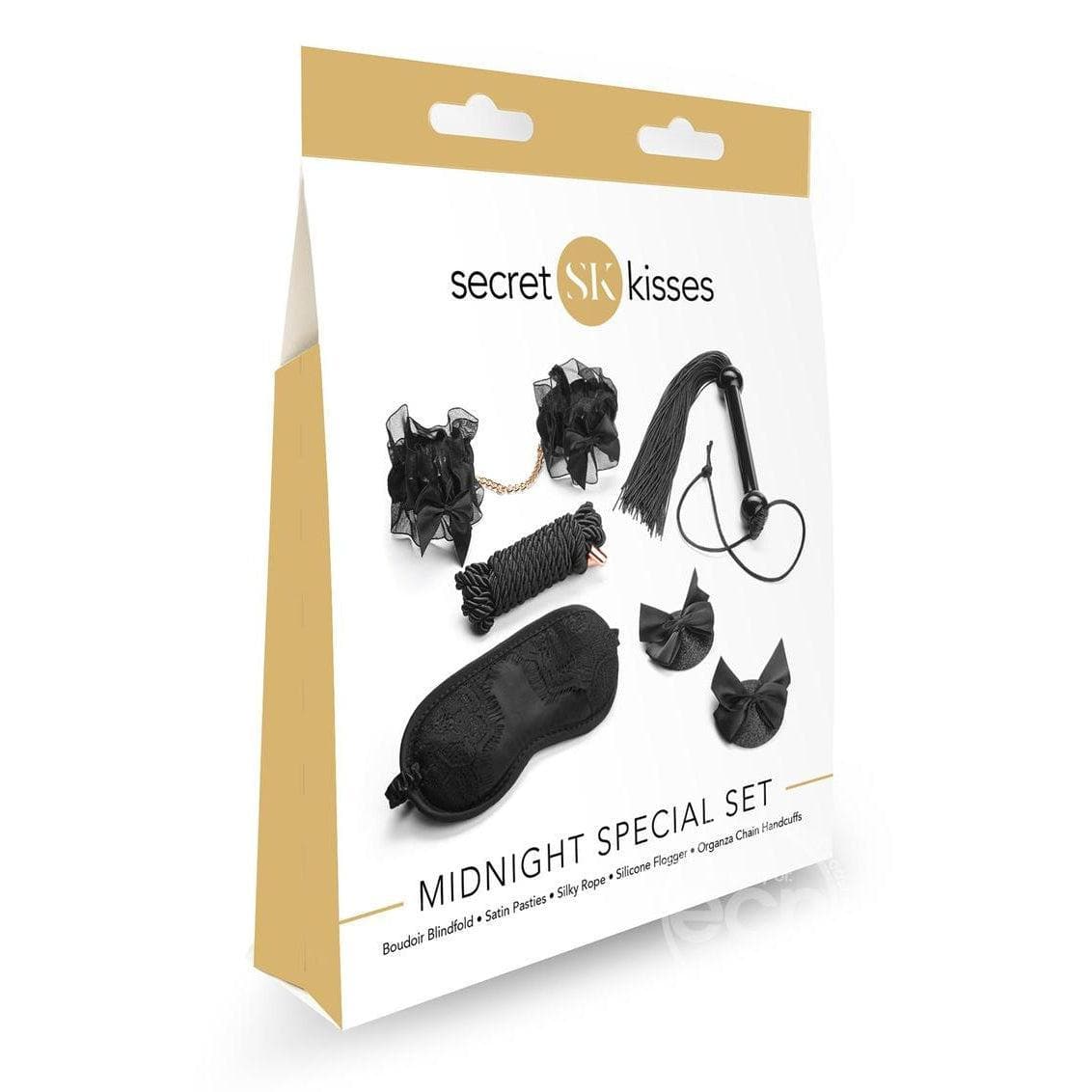 Secret Kisses Midnight Special Set Bondage 5 Piece Collection - Black - Romantic Blessings