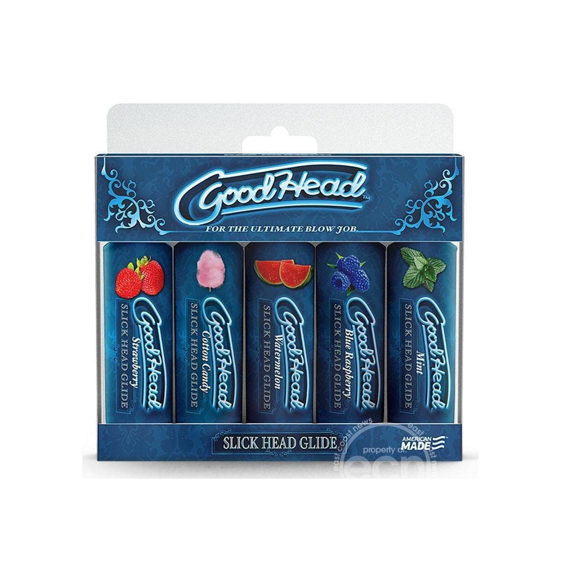 GoodHead Slick Head Glide Water Based Flavored Lubricants 5pc Set Assorted Flavors - Romantic Blessings