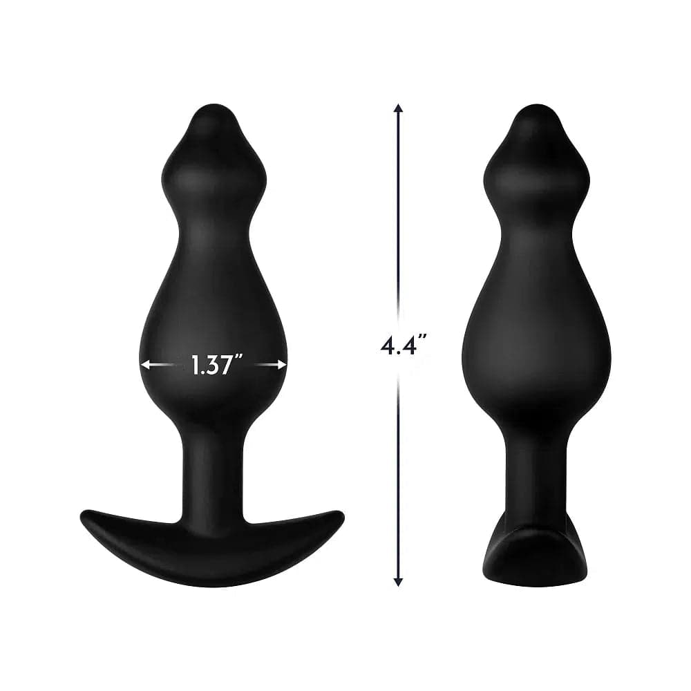 Forto F-78 Pointee 100% Silicone Multi Size Cones Pointed Tip Butt Plug Black - Romantic Blessings