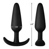 Forto F-31 100% Silicone Butt Plug with Flared Base Black - Romantic Blessings