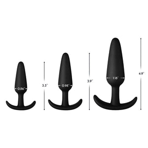 Forto F-31 100% Silicone Butt Plug with Flared Base Black - Romantic Blessings