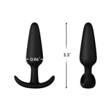 Forto F-31 100% Silicone Butt Plug with Flared Base Black - Romantic Blessings
