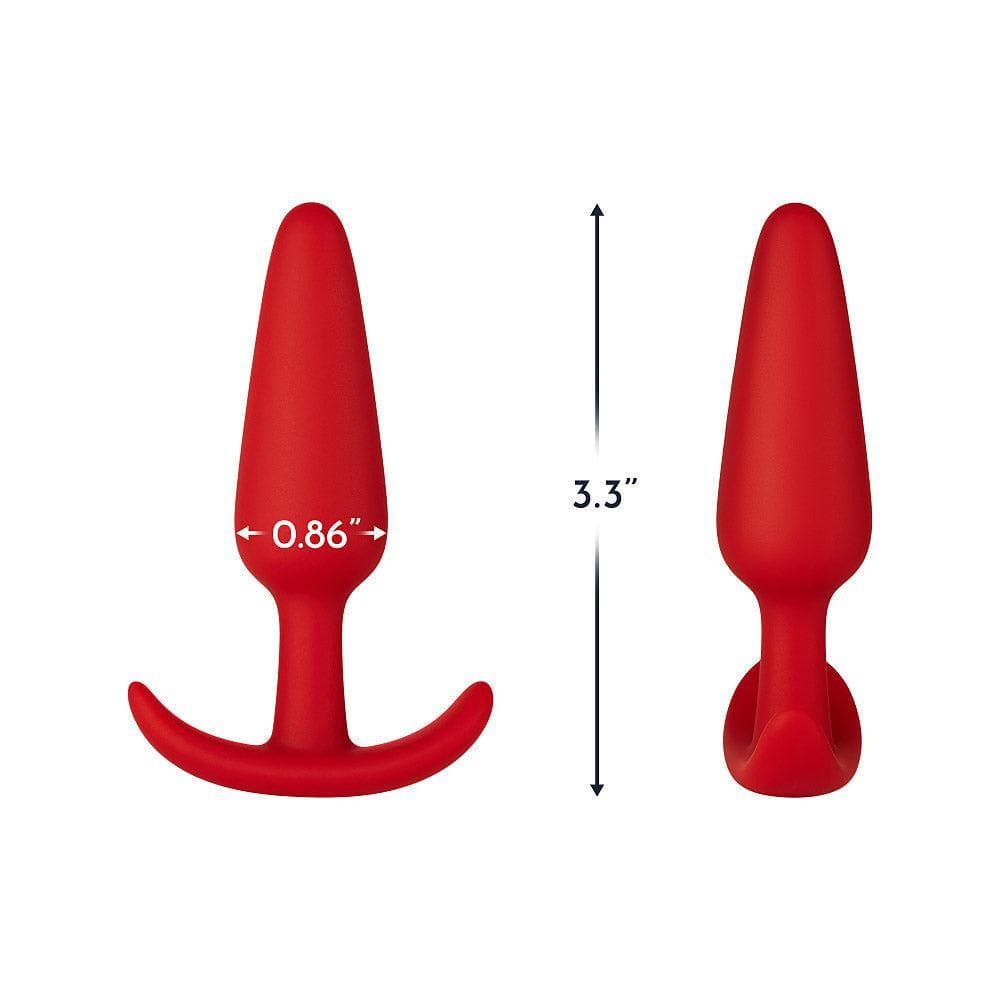 Forto F-31 100% Silicone Butt Plug with Flared Base Red - Romantic Blessings