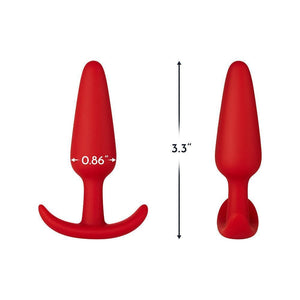 Forto F-31 100% Silicone Butt Plug with Flared Base Red - Romantic Blessings