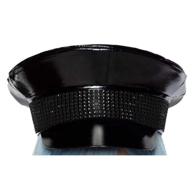 Leg Avenue Rhinestone Trimmed Officer Hat One Size Black - Romantic Blessings