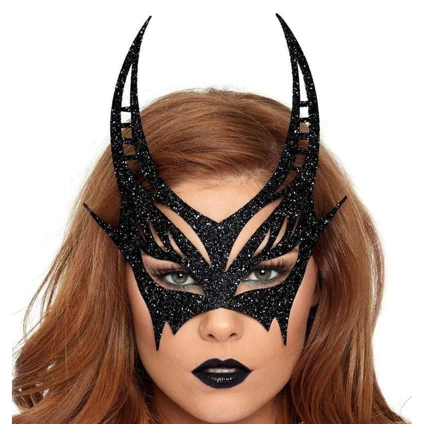 Leg Avenue Glitter Face Mask One Size Black - Romantic Blessings