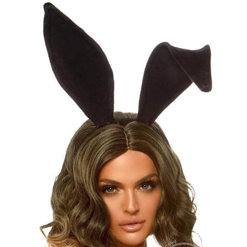 Leg Avenue Bendable Velvet Bunny Ears One Size Black - Romantic Blessings
