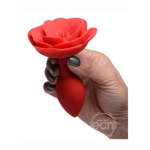 Booty Bloom Silicone Rose Anal Plug - Red - Romantic Blessings