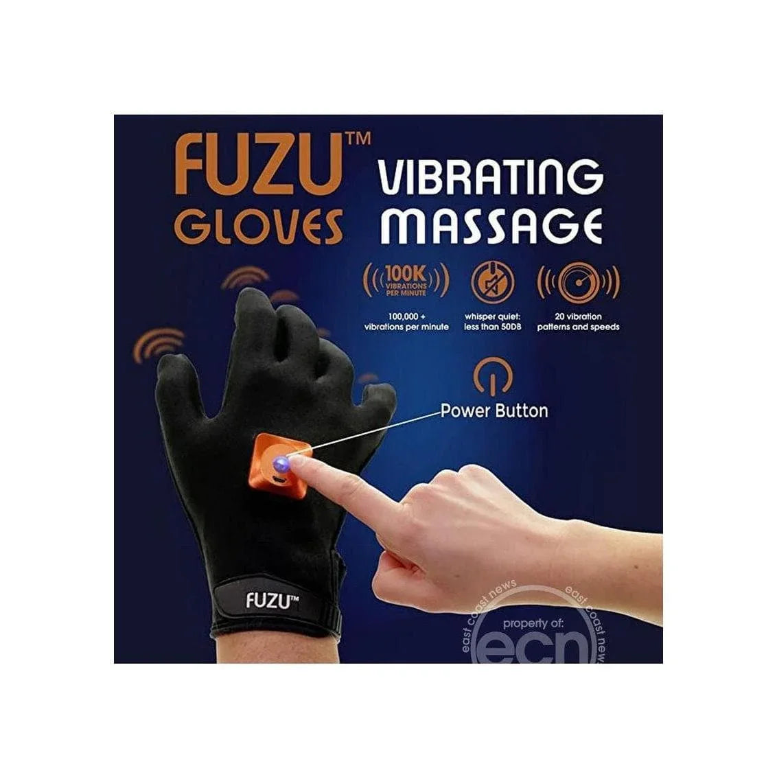 Fuzu Rechargeable Vibrating Massage Right and Left Hand Gloves - Romantic Blessings