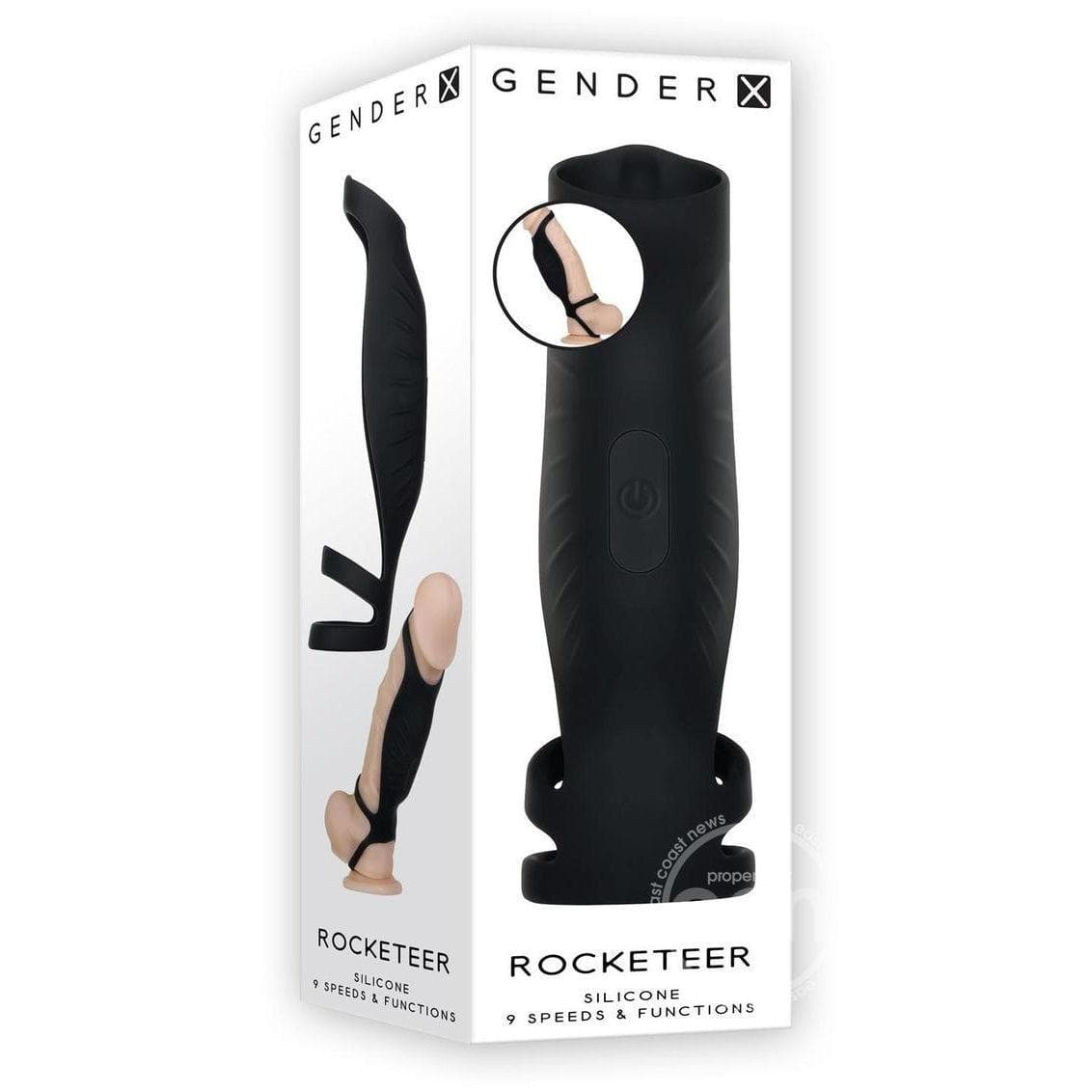 Rocketeer Rechargeable Silicone Penis Vibrator Sleeve - Romantic Blessings