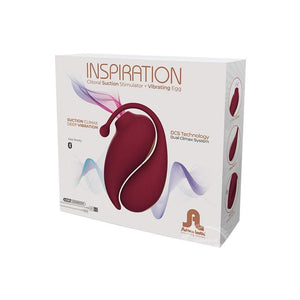 Inspiration Silicone Dual Stimulating Egg & Clitoral Vibrator with Remote Control - Red - Romantic Blessings
