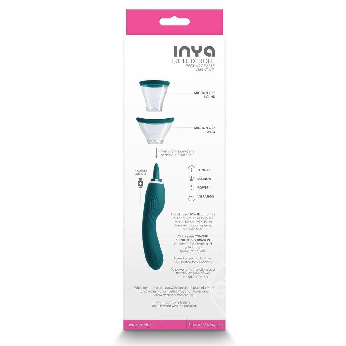 Inya Triple Delight Rechargeable Silicone Vibrator - Romantic Blessings