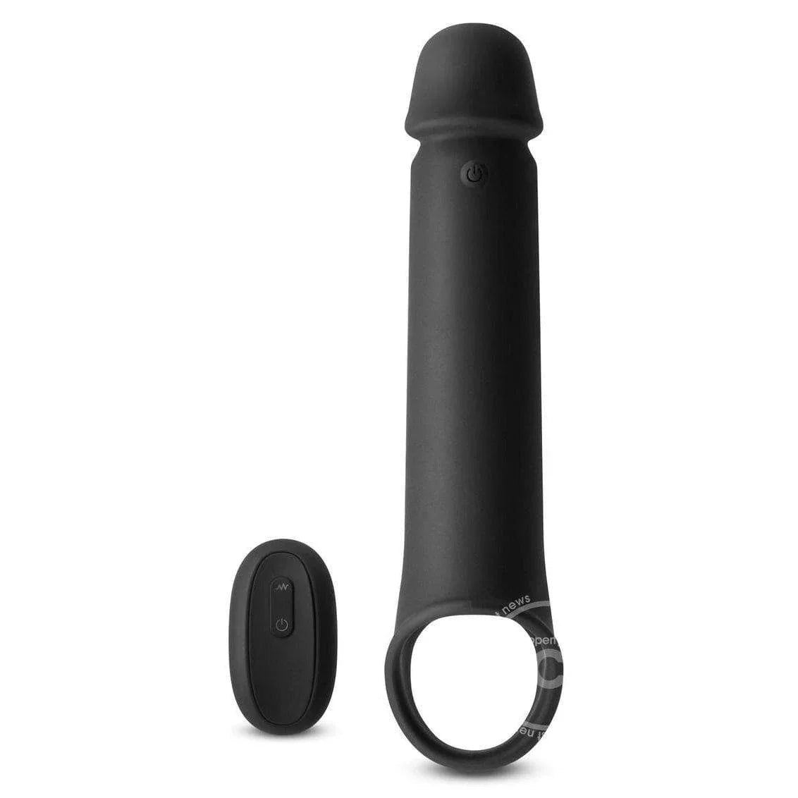 Renegade Brute Rechargeable Silicone Vibrating Penis Extention - Black - Romantic Blessings