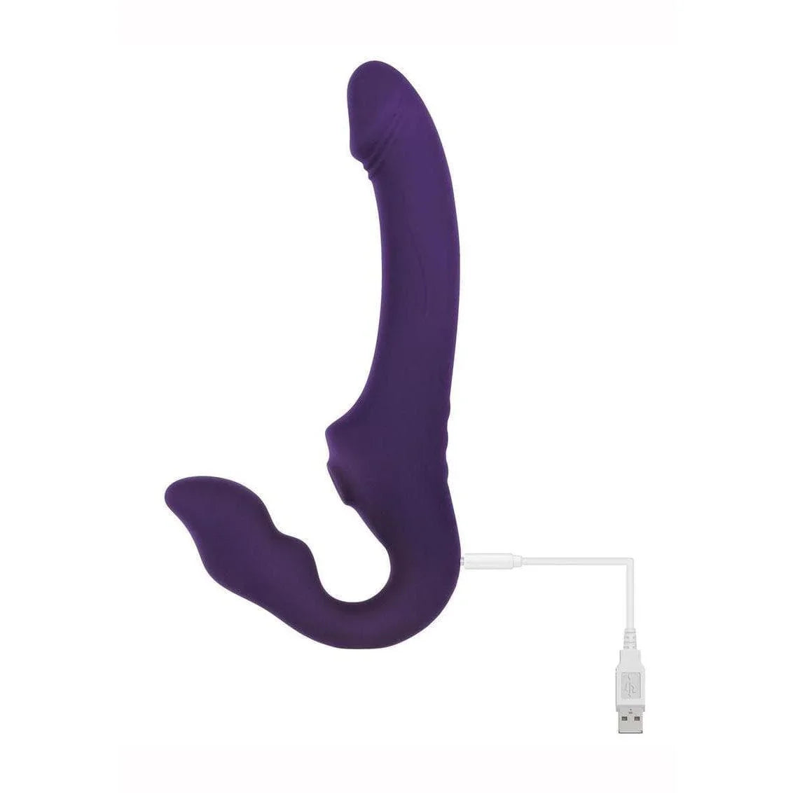 Evolved 2 Become 1 Remote Control Rechargeable Suction Strapless Strap-On Purple - Romantic Blessings