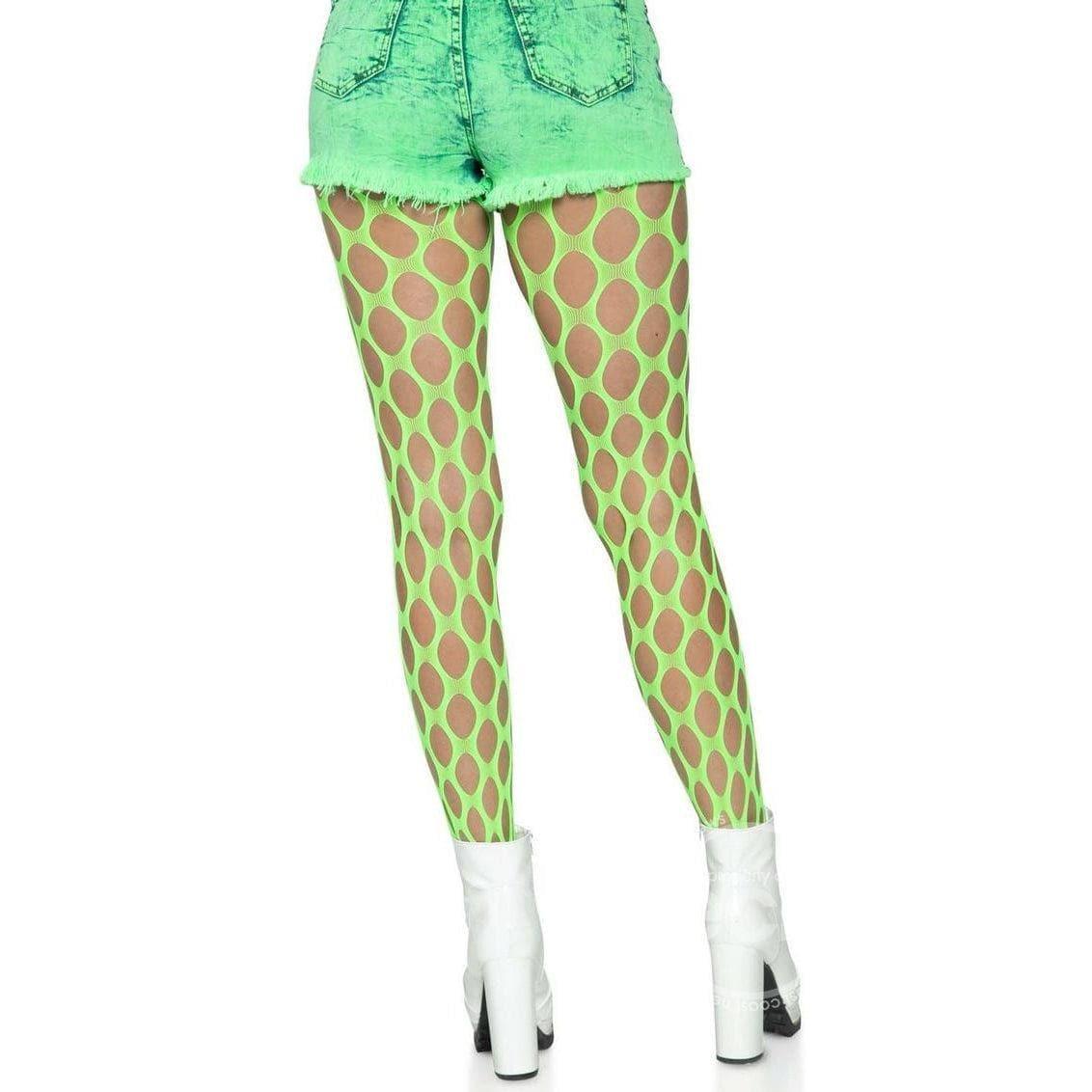 Leg Avenue Jumbo Pothole Net Tights Neon Green - Romantic Blessings