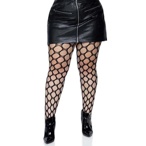 Leg Avenue Rhinestone Jumbo Pothole Net Tights Black - Romantic Blessings