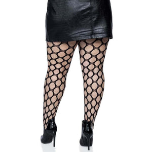 Leg Avenue Rhinestone Jumbo Pothole Net Tights Black - Romantic Blessings