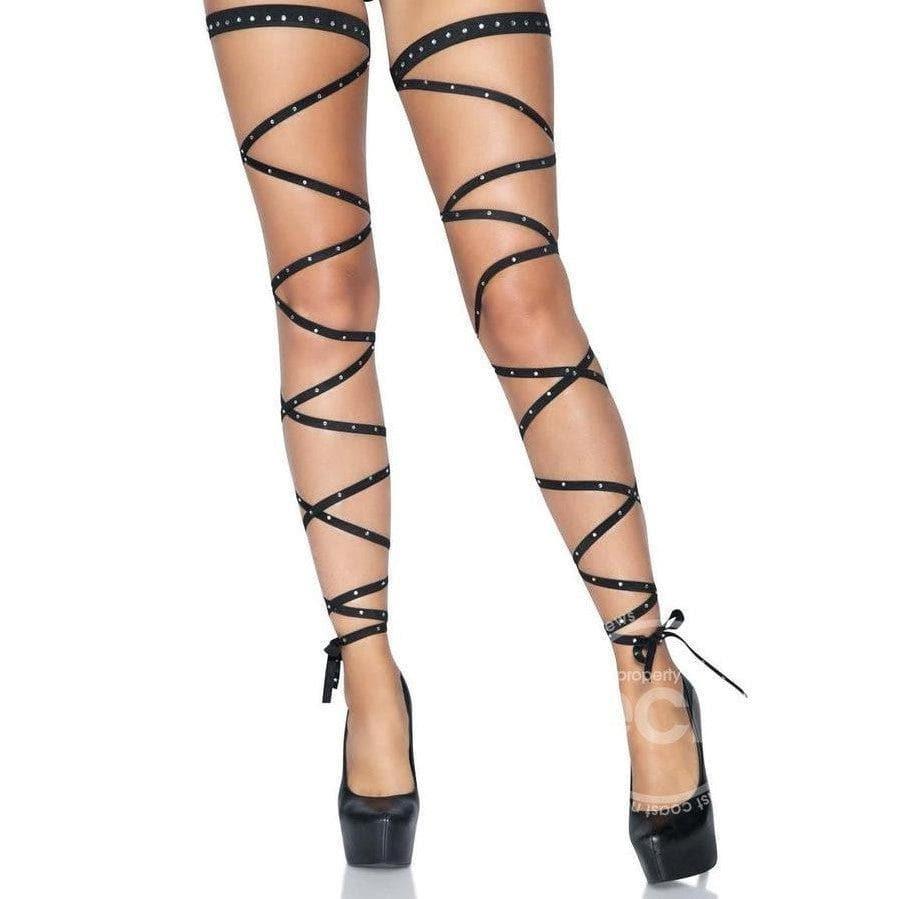 Leg Avenue Rhinestone Garter Leg Wraps Black - Romantic Blessings