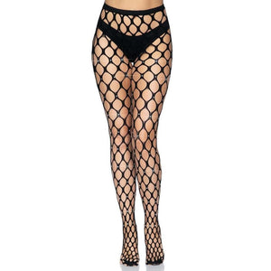 Leg Avenue Rhinestone Jumbo Pothole Net Tights Black - Romantic Blessings