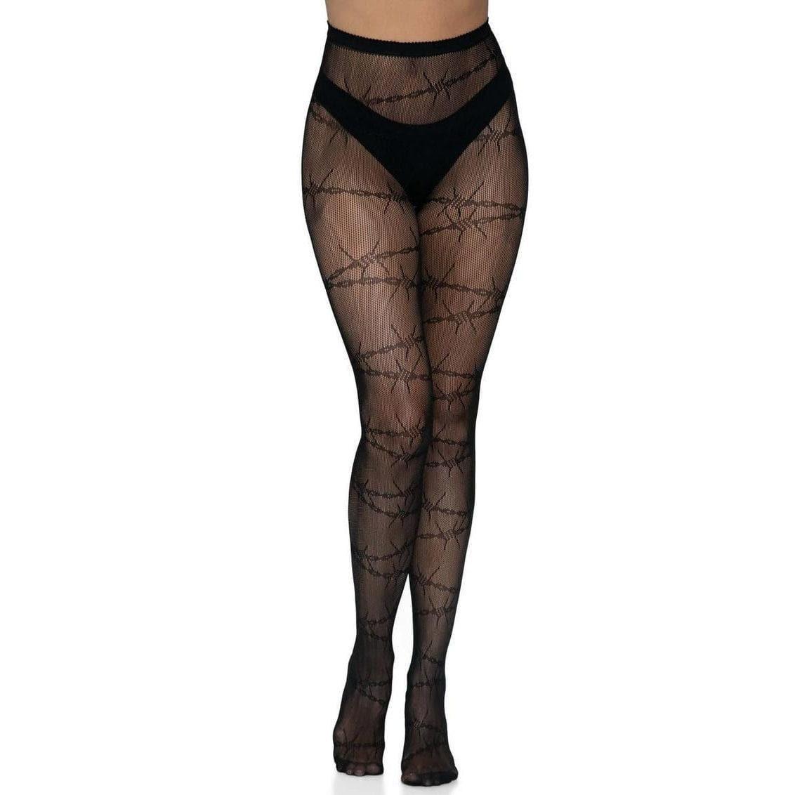 Leg Avenue Barbed Wire Fishnet Tights Black - Romantic Blessings
