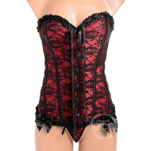 Master Series Scarlet Seduction Lace-up Corset & Thong Red/Black - Romantic Blessings