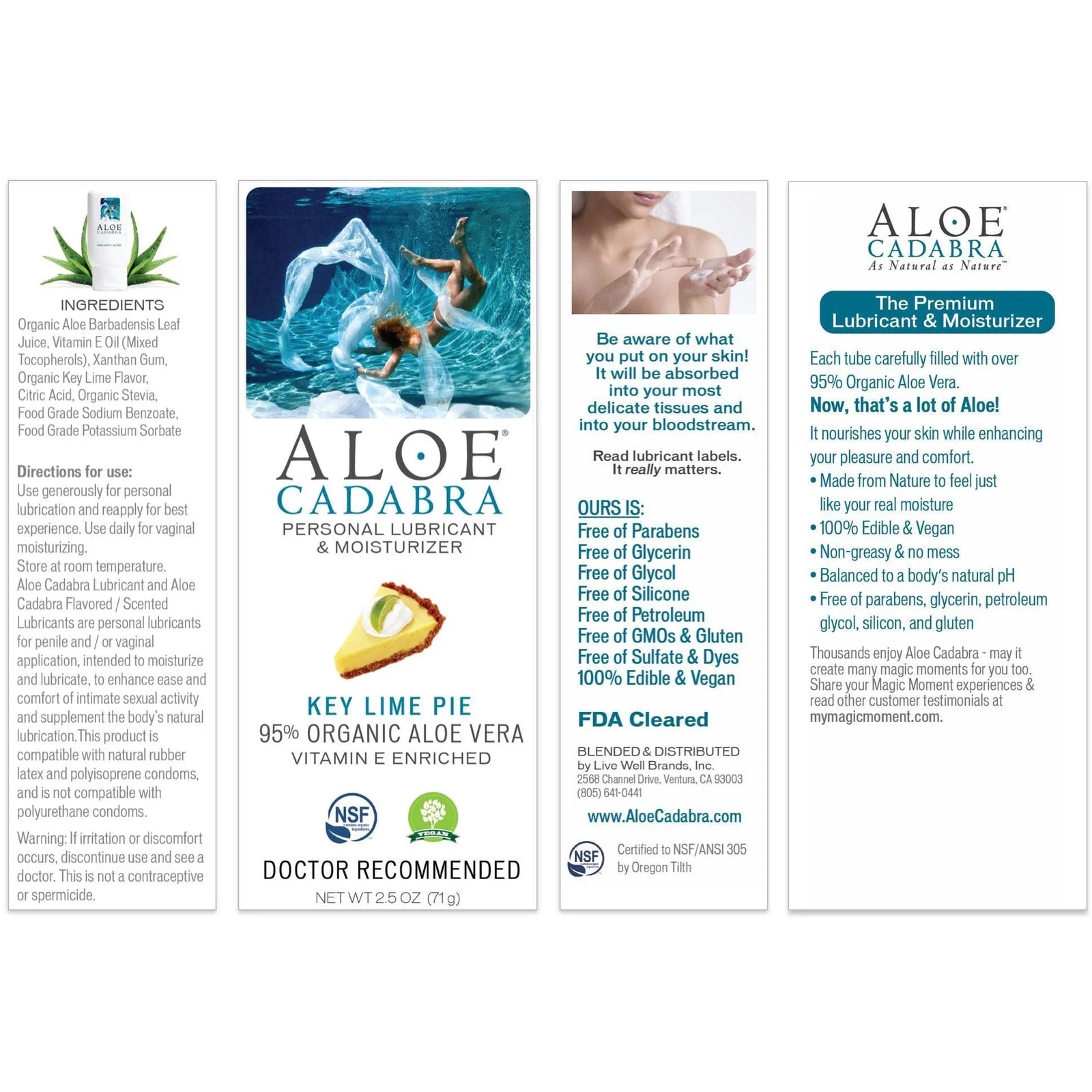 Aloe Cadabra Organic 2-in-1 Personal Lubricant & Vaginal Moisturizer Key Lime Pie 2.5 oz - Romantic Blessings